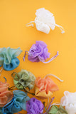 Πουγκί στρογγυλό ψαθάκι οργάντζα μινιατούρα σε χρώματα για γάμο