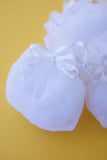 Πουγκί οργαντίνα με κορδέλα μίνι σε λευκό χρώμα