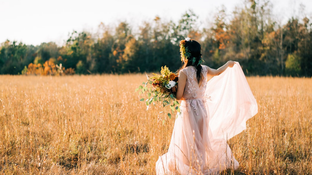 Boho wedding - 10 μπομπονιέρες γάμου με στάχυα και λουλούδια του αγρού
