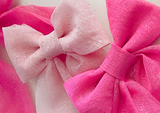 Μπομπονιέρα ροζ φιόγκος με ασημόσκονη barbie collection