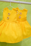 Φορεματάκια βαμβακερά κίτρινα με κρεμαστρούλα