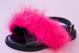 Σανδάλια με γούνα faux fur sandals mother and daughter