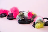 Σανδάλια με γούνα faux fur sandals