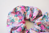 Scrunchies floral λιλά βαμβακερό