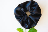 Black satin scrunchies
