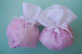 Πουγκί γάζας δίχρωμο γαλάζιο - ροζ για γάμο, βάπτιση, δώρο
