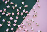 Τριανταφυλλάκι σατέν ροζ υφασμάτινο μινιατούρα