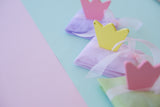 Μπομπονιέρα μικρός φάκελος με κορώνα ροζ-κίτρινο