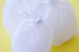 Πουγκί γάμου κρεπ σε λευκό χρώμα